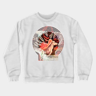 Princess Running on Her White Horse Escaping from Dangerous Giant Hands Fantasy Crewneck Sweatshirt